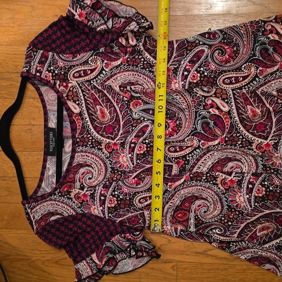 PERCEPTIONS NEW YORK BRAND WOMEN'S BLACK & RED SHORT SLEEVES DRESS SIZE LARGE - Picture 5 of 15